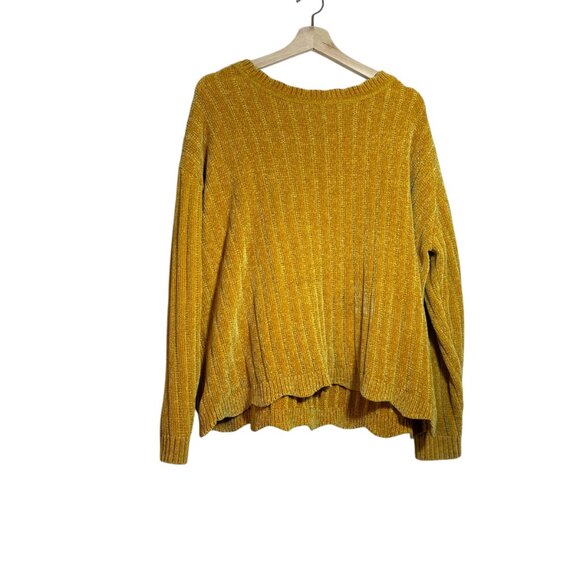 Ava & Viv Marigold Chanille Ribbed Knit Sweater Scalloped Hem Crew Neck Size 2X - Picture 7 of 7